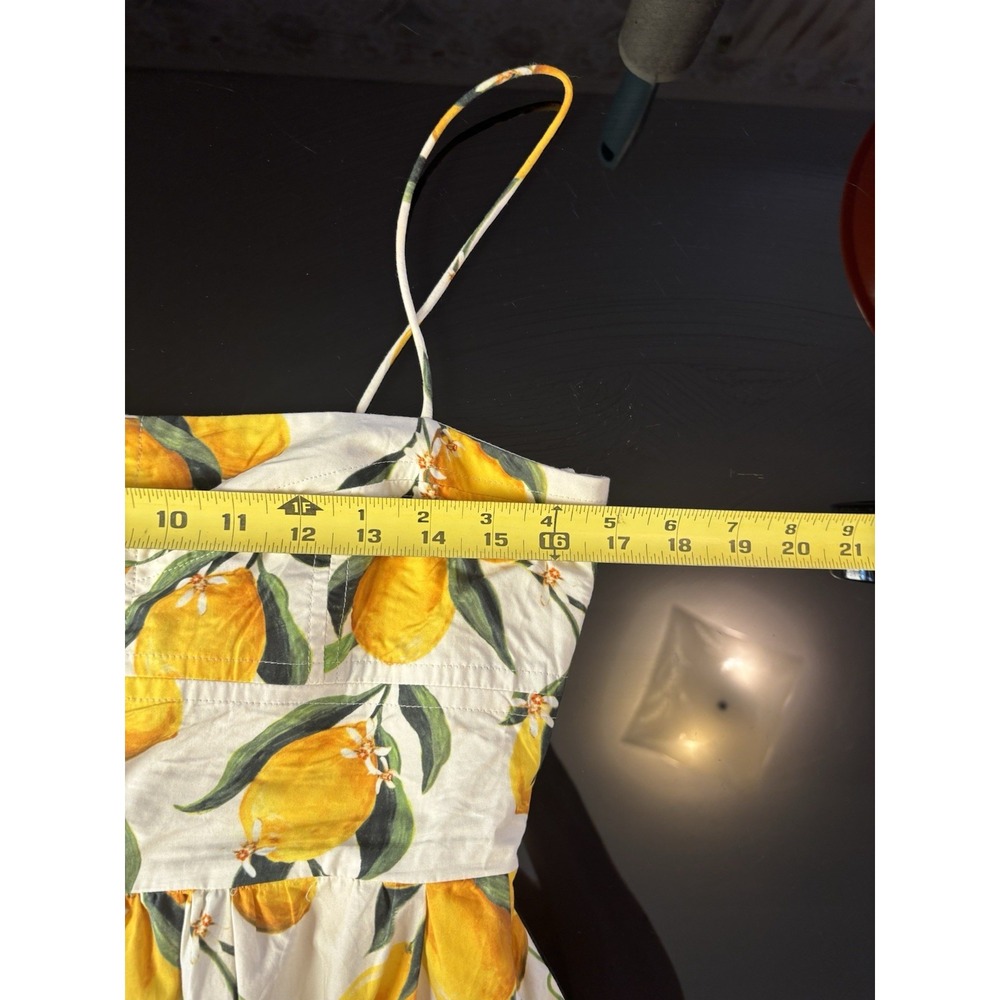 J. Crew Midi Dress Lemon Limoncello Print Buttons Preppy Citrus 6 100% Cotton - Picture 8 of 8